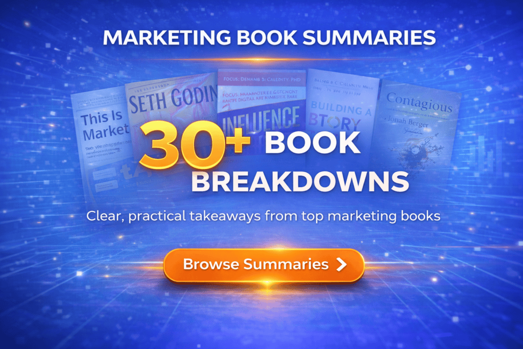 Marketing with Dave: Marketing book summaries with 30+ book breakdowns and practical takeaways, featuring top marketing books for digital marketing success.